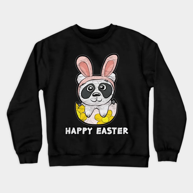 EASTER -.Cute Panda Bunny Happy Easter Crewneck Sweatshirt by AlphaDistributors